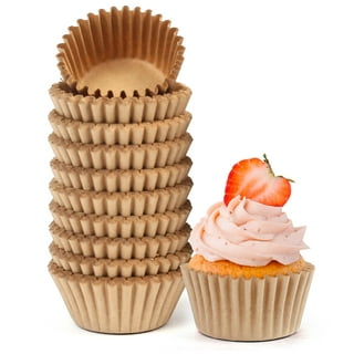 Muffin Liners for Baking - 100pcs Brown EXTRA LARGE SIZE Cupcake Liners  Baking Supplies, Thick Jumbo Unbleached Parchment Paper Sheets Cute Cups