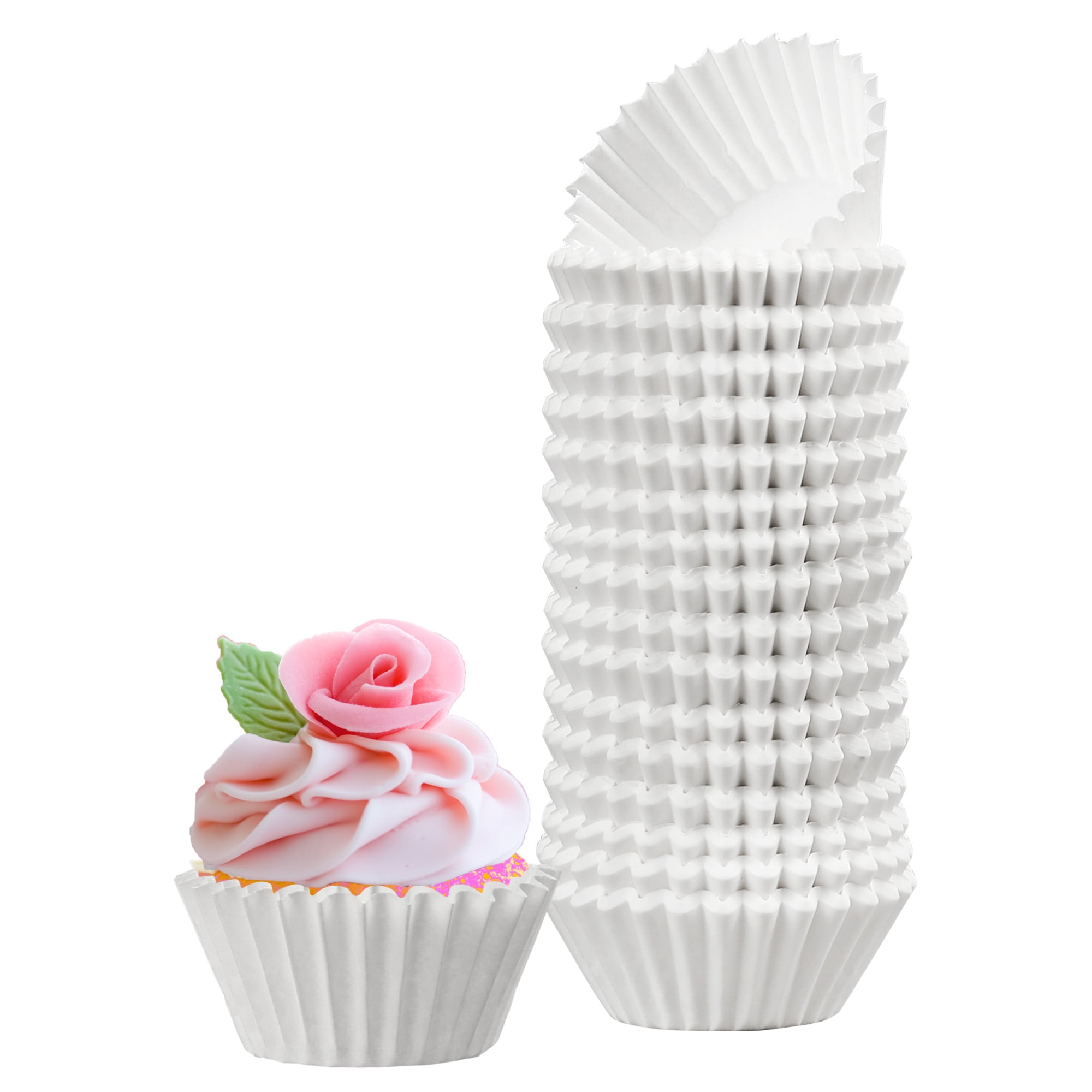 Lotfancy 500 White Cupcake Muffin Liners, Bottom 1.97 in, Women's, Size: Medium Size(Bottom1.97 x Height1.25)