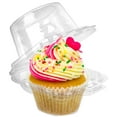 thumbnail image 1 of LotFancy 50Pcs Plastic Clear Individual Cupcake Containers, Cupcake Holders with Lid, Standard Size, 1 of 10