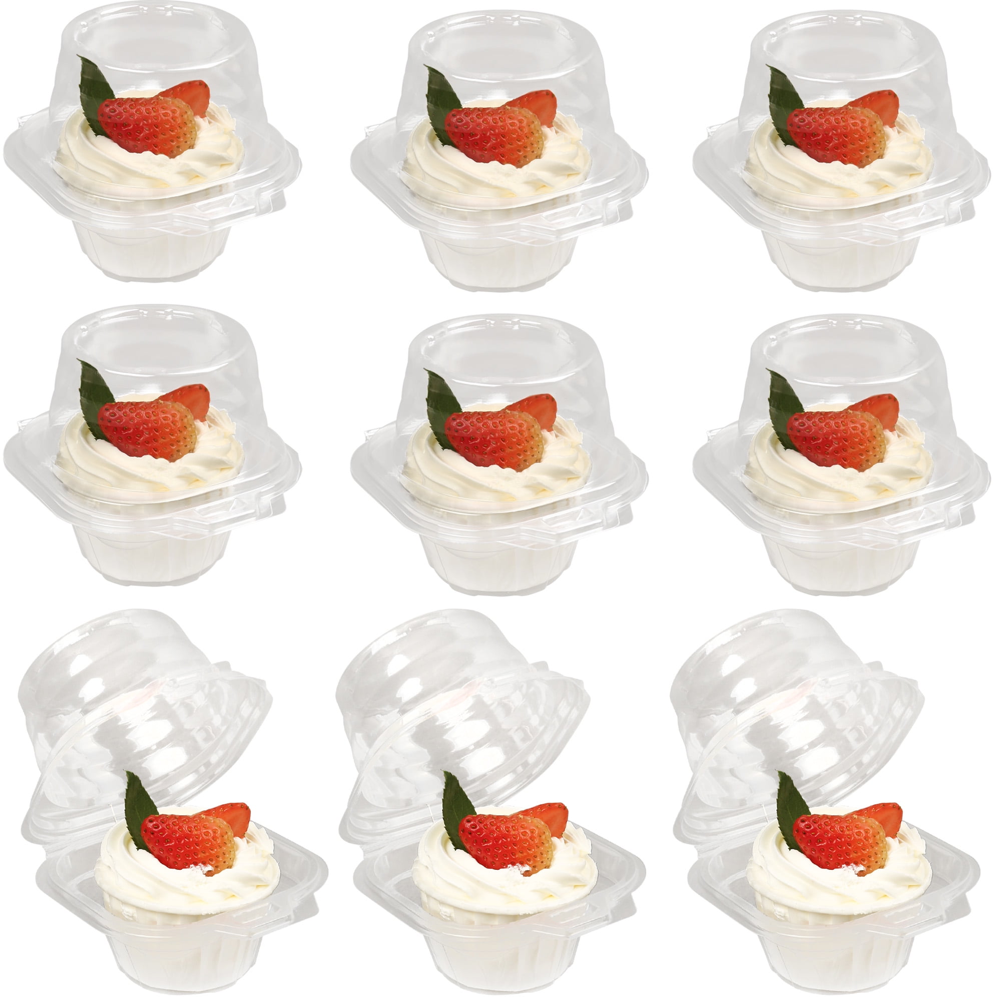LotFancy 50Pcs Plastic Clear Individual Cupcake Containers, Cupcake