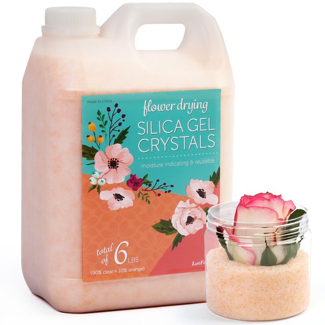 LotFancy 6 lbs Silica Gel Flower Drying, Color Indicating Desiccants, Reusable