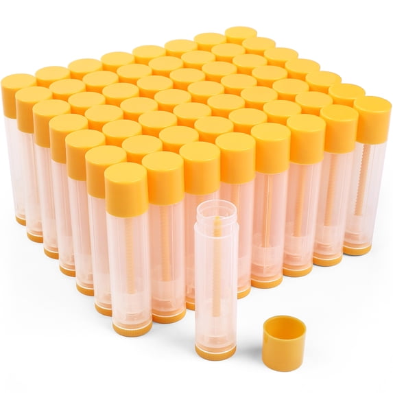 LotFancy 60Pcs Clear Empty Plastic Lip Balm Tubes Container, 5.5ml