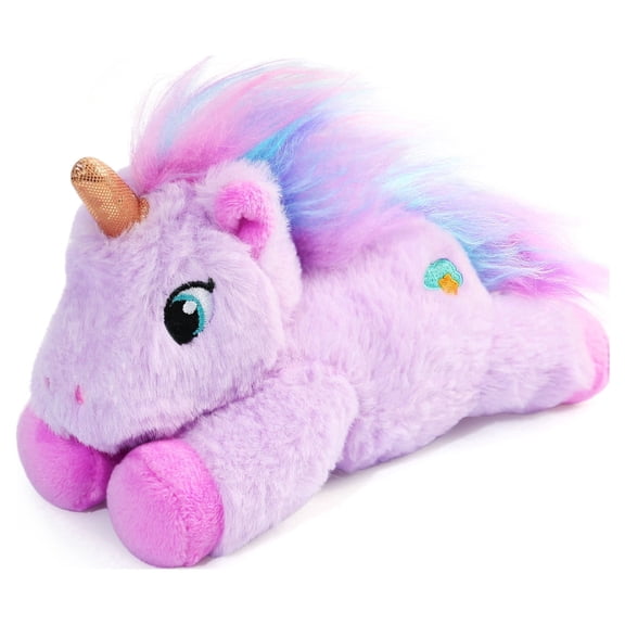 LotFancy 7 in Purple Unicorn Stuffed Animal Plush Toys for Kids, Girls, Boys