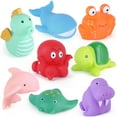 LotFancy 8Pcs Bath Toys for Toddler Infant, No Hole Mold Free Sea