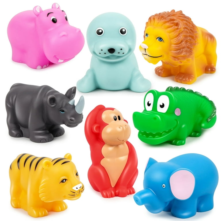 LotFancy 8Pcs Bath Toys for Toddler Infant, No Hole Mold Free Wild Animal  Baby Bath Tub Toys