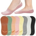 thumbnail image 1 of LotFancy 8 Colors No Show Socks Womens, Cotton Low Cut Casual Socks, Non Slip Flat Boat Liner Socks, 1 of 8