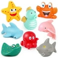 LotFancy 8Pcs Ocean Bath Toys for Toddler Infant, No Hole Mold Free