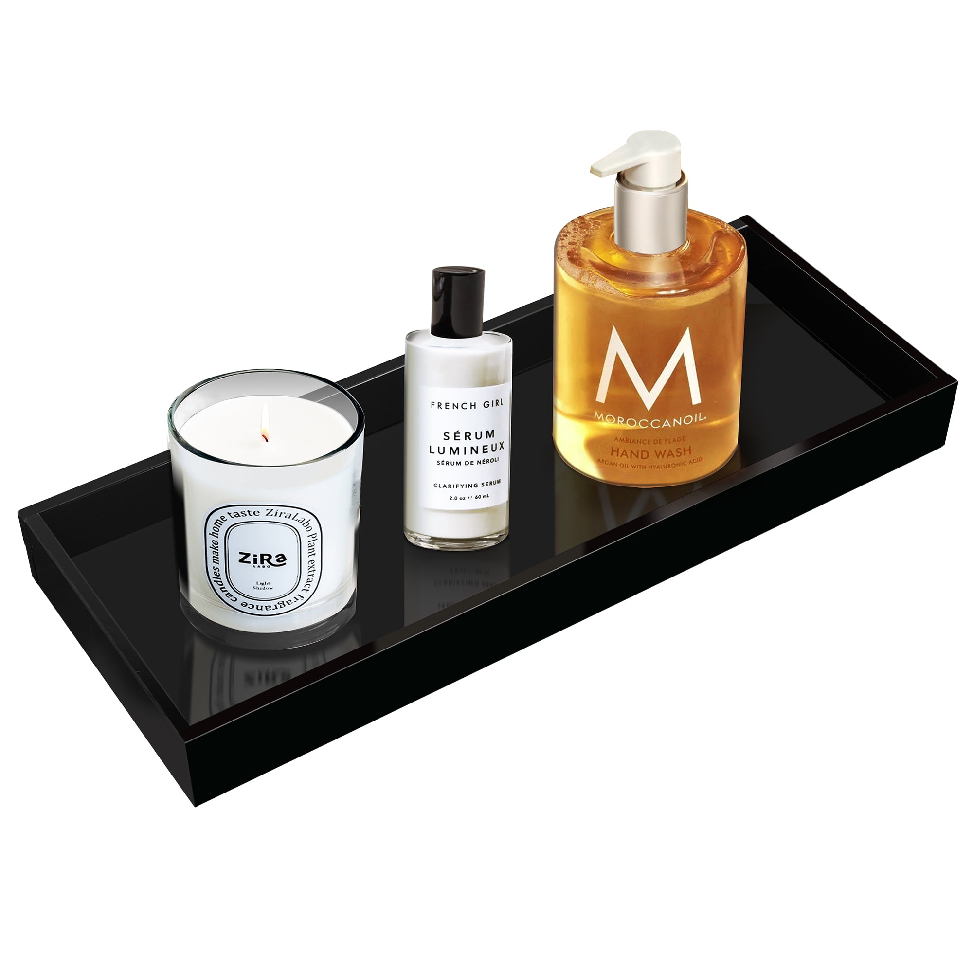 LotFancy Acrylic Bathroom Vanity Tray for Countertop,11.3x4.4x1.1 in, Dresser Top Perfume Tray