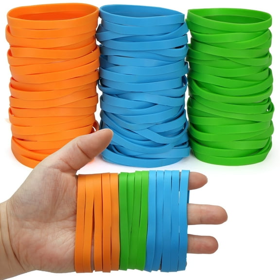 LotFancy 130 Pcs Colored Rubber Bands # 64, Thick Heavy Duty Rubber Bands for Office Supplies