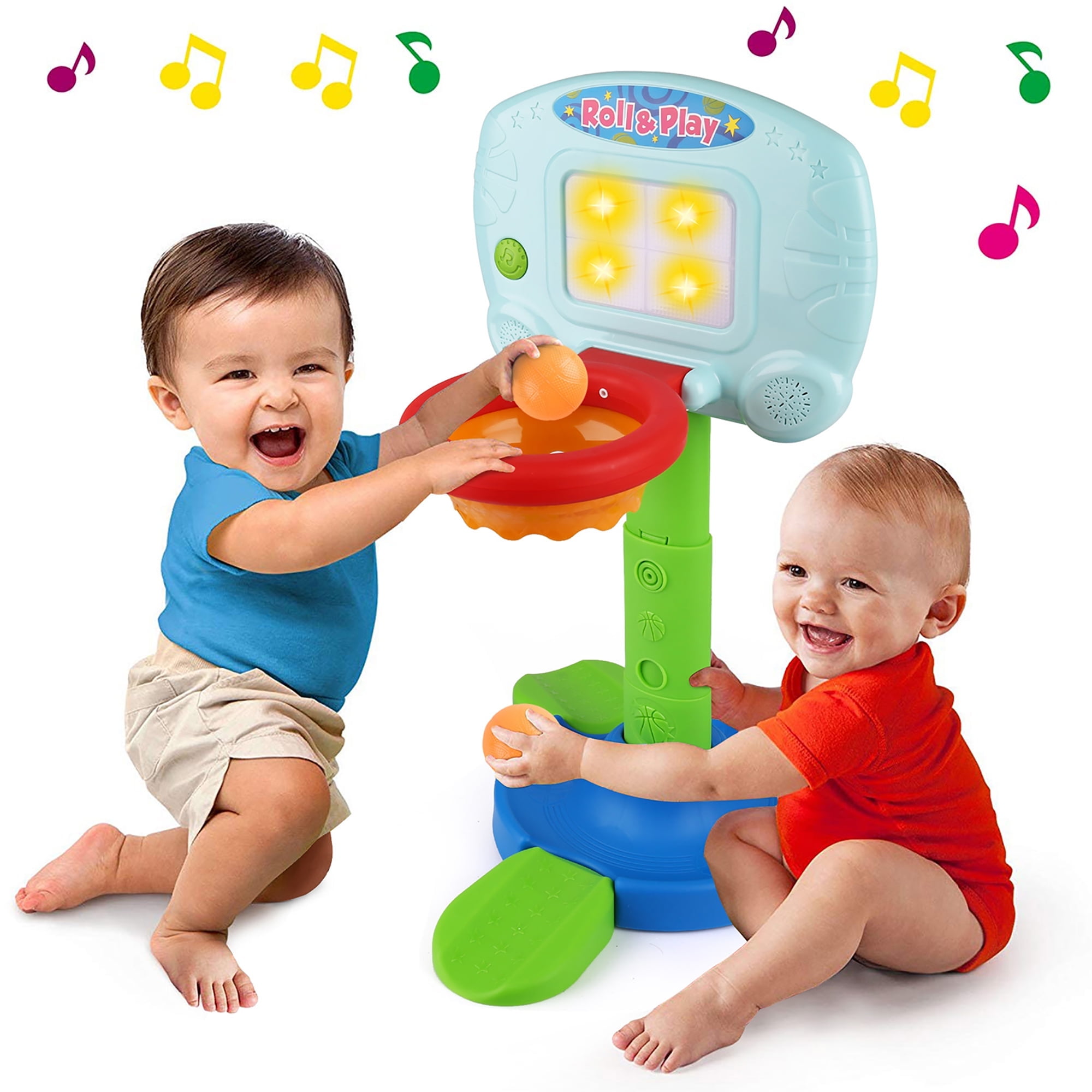 LotFancy 2 in 1 Indoor Outdoor Basketball Hoop Set for Toddlers Musical Sports Toy Walmart