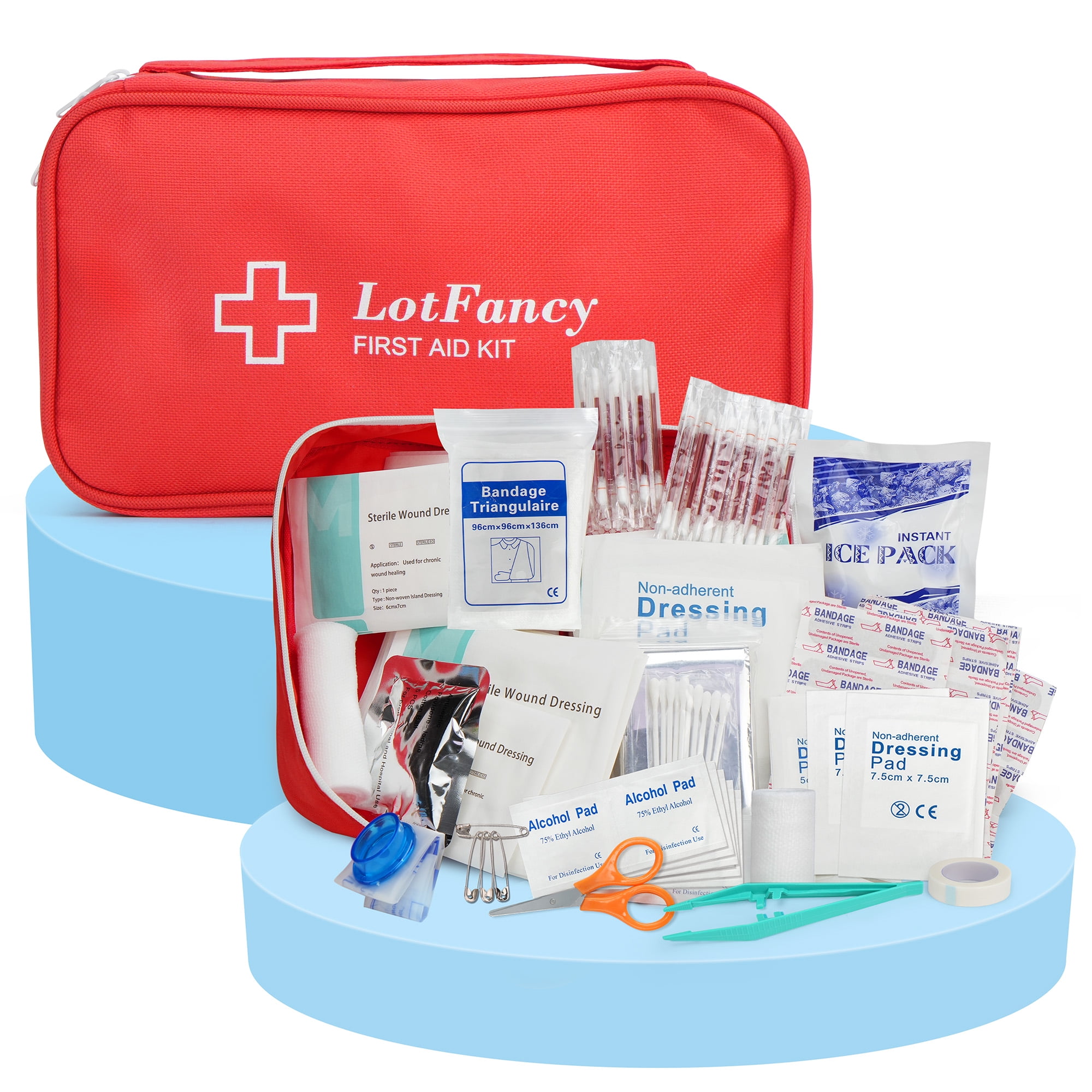 LotFancy First Aid Kit, Emergency Kit for Home, Car, Travel, Office, Medical Survival Kit, 134 Piece