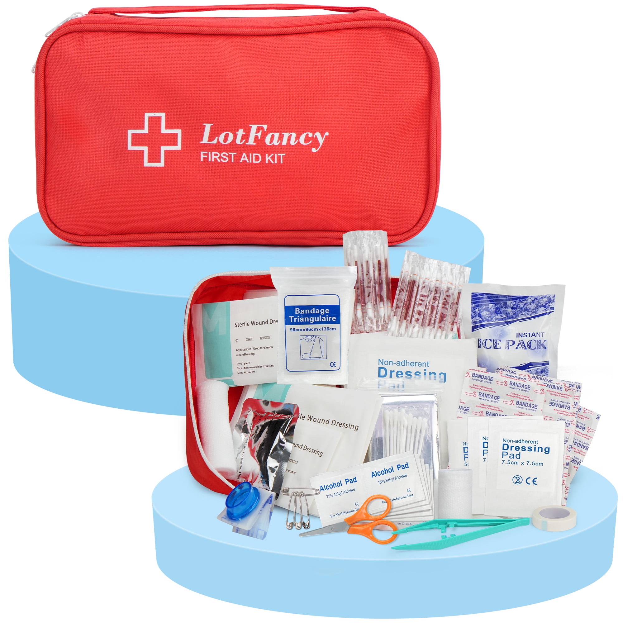 LotFancy First Aid Kit, Emergency Kit for Home, Car, Travel, Office, Medical Survival Kit, 134 Piece