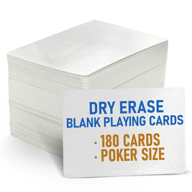 LotFancy Blank Playing Cards, 180Pcs, Dry Erase, Reusable Flash