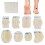 LotFancy Blister Bandages, 24 Blister Pads and 12 Acne Plaster, 8 Size Blister Cushion for Toe, Heel