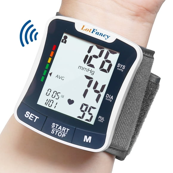 LotFancy Blood Pressure Monitor, Wrist BP Cuff Machine Voice Broadcast, Home BP Gauge