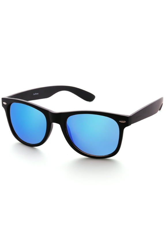 Classic Horn Rimmed Sunglasses for Women Men, Retro Stylish Square Eyewear with Case