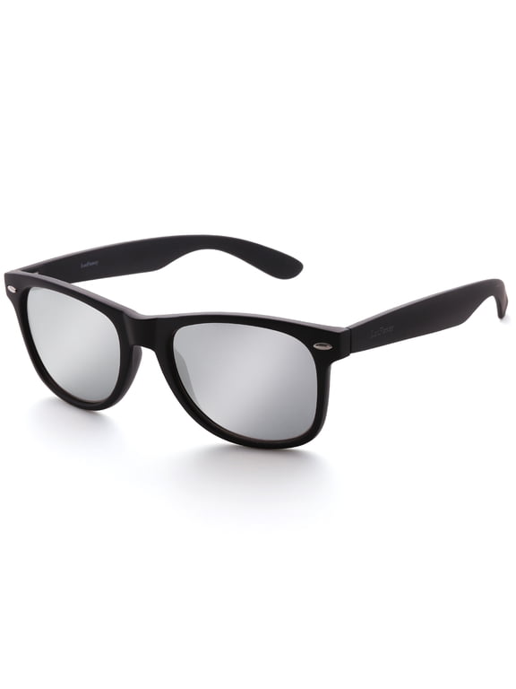 Classic Horn Rimmed Sunglasses for Women Men, Retro Stylish Square Eyewear with Case