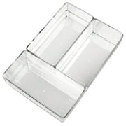 LotFancy Clear Drawer Organizers, 6 x 3 x 2 in, Plastic Storage Bins for Desk, Bathroom, Utensils