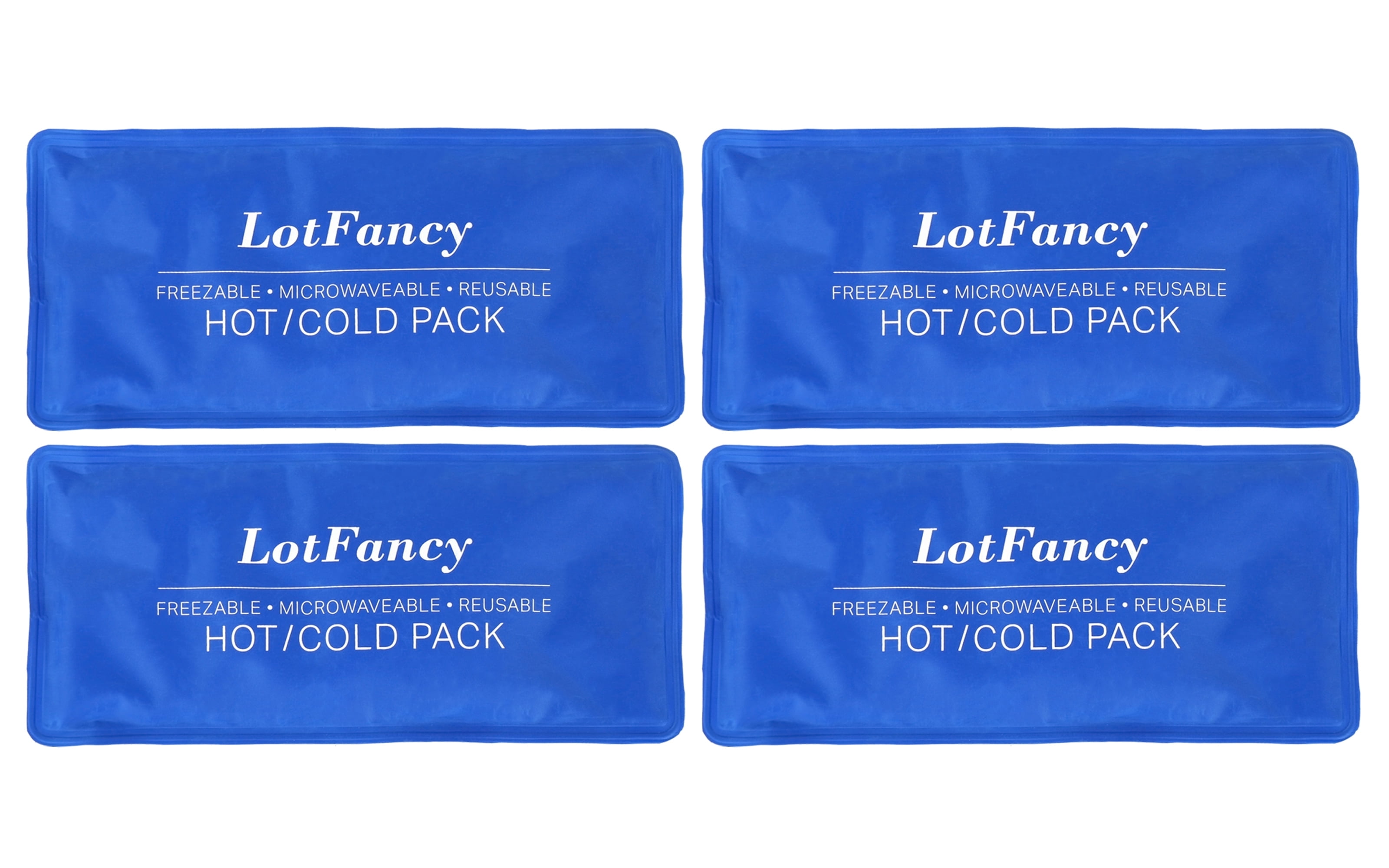 LotFancy Ice Pack for Injuries, 4 Pcs Reusable Soft Hot Cold Gel Pack for First Aid, 10.5 x 5 Inches