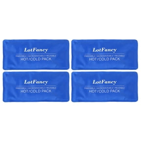 LotFancy Ice Pack for Injuries, 4 Pcs Reusable Soft Hot Cold Gel Pack for First Aid, 10.5 x 5 Inches