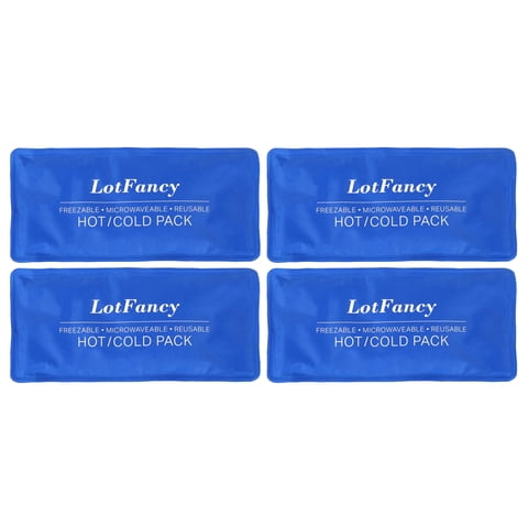 LotFancy Ice Pack for Injuries, 4 Pcs Reusable Soft Hot Cold Gel Pack for First Aid, 10.5 x 5 Inches