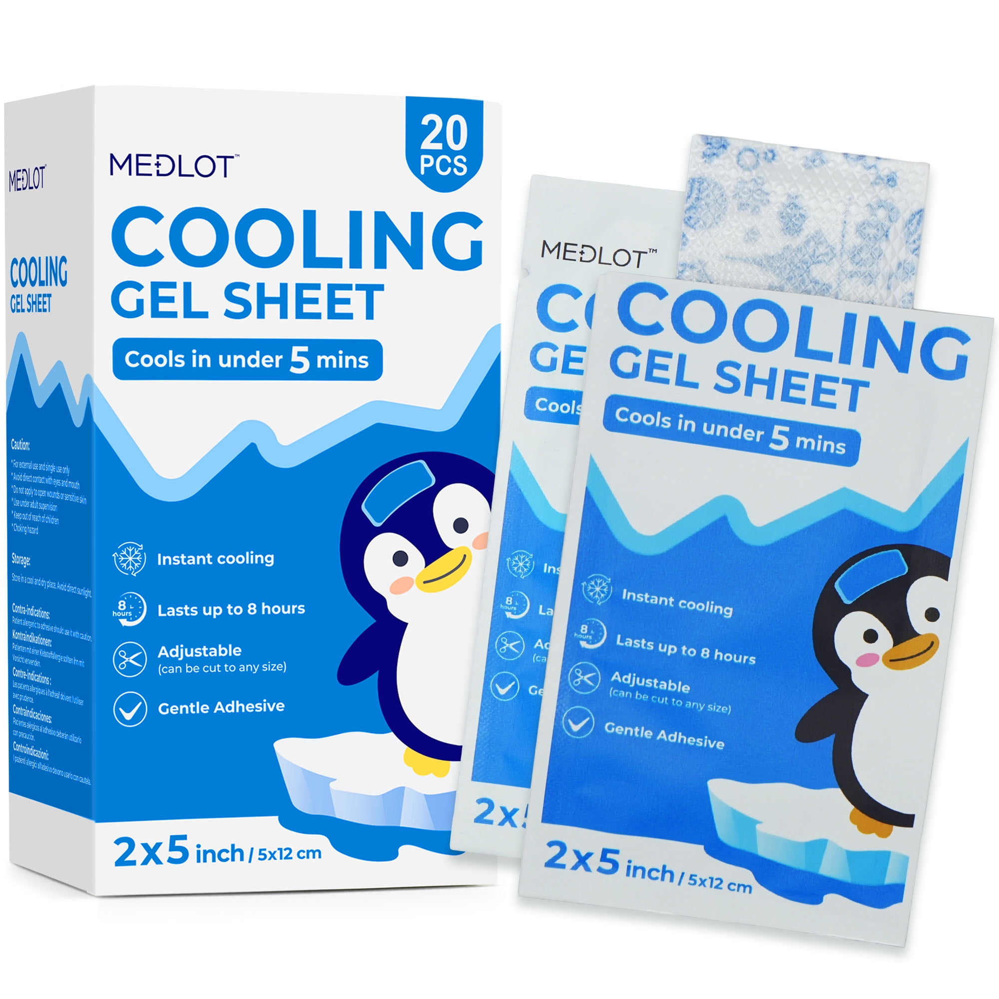LotFancy Cooling Gel Sheets for Kids, Baby Fever Cooling Pad for Pain Relief, 20Count