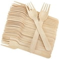 thumbnail image 1 of LotFancy Forks Disposable, 250 Pcs Wooden Forks, 6.2" Compostable Biodegradable Wood Forks, 1 of 8