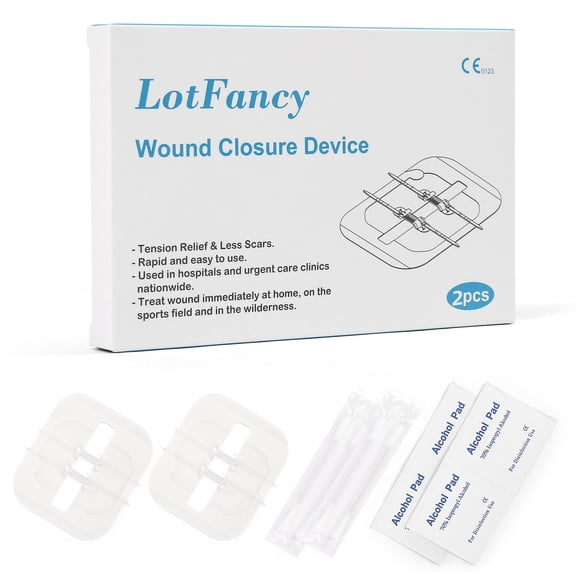 LotFancy Emergency Wound Closures, 4-Count, First Aid Supplies, Medical Butterfly Bandaids