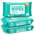 thumbnail image 1 of LotFancy Flushable Wet Wipes, 8x6 in, XL Thick Butt Wipes, 3 Packs x 48 Ct, 144 Total Wipes, 1 of 8