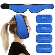 LotFancy Face Ice Pack Wrap for Jaw, TMJ, Wisdom Teeth, with 4 Reusable Hot Cold Therapy Gel Packs