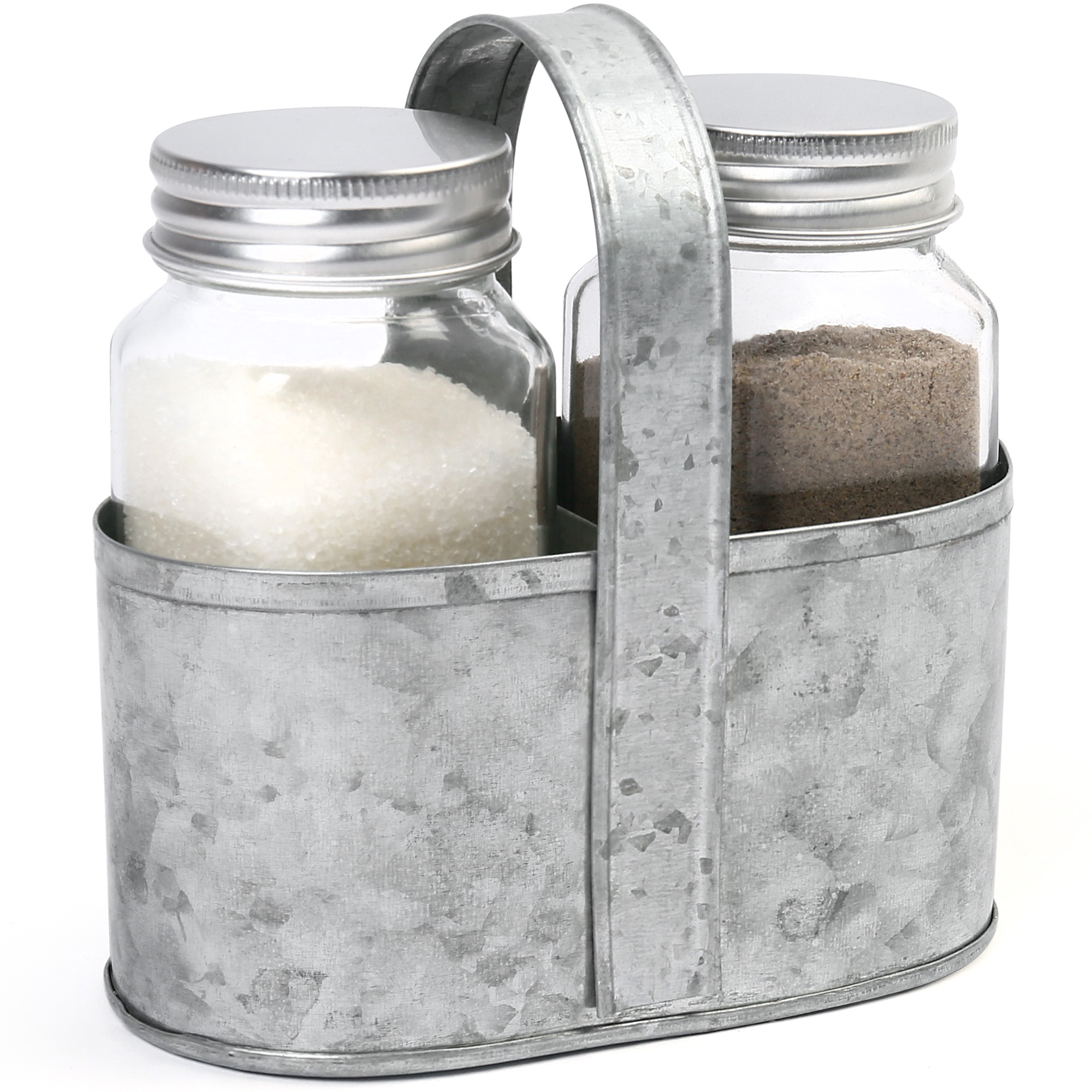 Farmhouse Salt and Pepper Shakers Set With Caddy by Saratoga Home