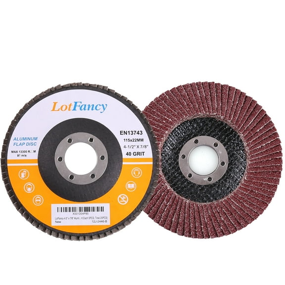LotFancy Flap Disc 4 1/2 in, 20Pcs, 40 60 80 120 Grit Grinding Sanding Wheels