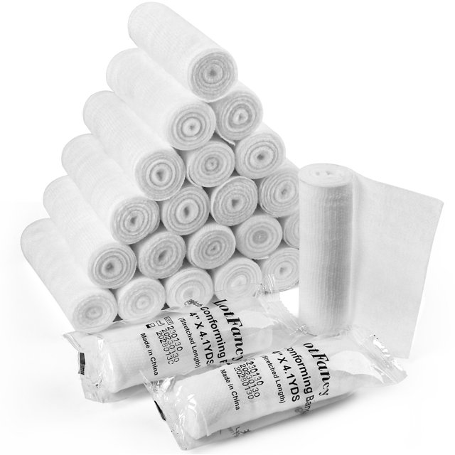 LotFancy Gauze Bandage Roll, 24 Pack Gauze Wrap, 4 in x4 Yards