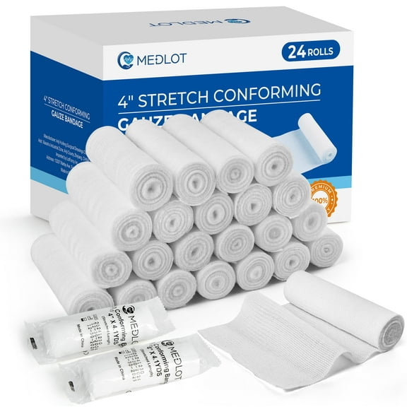 LotFancy Gauze Bandage Roll, 24 Pack Gauze Wrap, 4 in x4 Yards