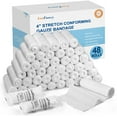 LotFancy Elastic Stretchy Gauze Bandage Roll, 48 Wound Wraps, 4in x 4