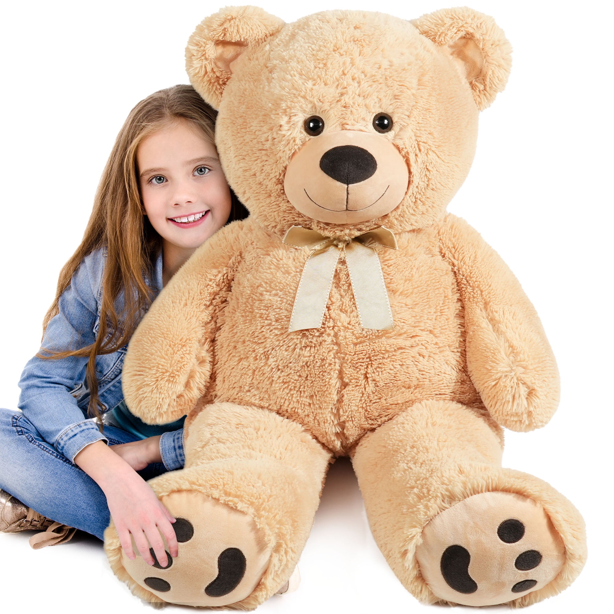 LotFancy Giant Teddy Bear, 39 in Large Stuffed Animal, Big Plush Toy Gift  for Kids Adult Girls