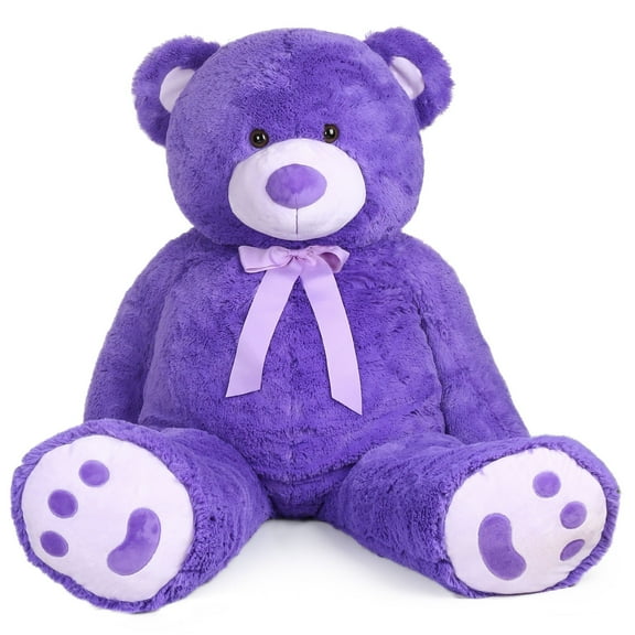 LotFancy Giant Teddy Bear Stuffed Animal, 63" Large Bear Plush Toy Gift for Girls Girlfriend Wife, Purple