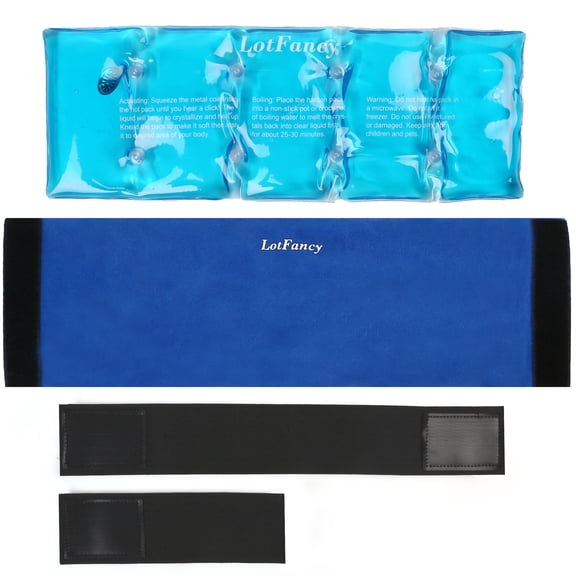 LotFancy Heating Pad, with Adjustable Strap, Reusable Gel Ice Pack Wrap, Click Activated