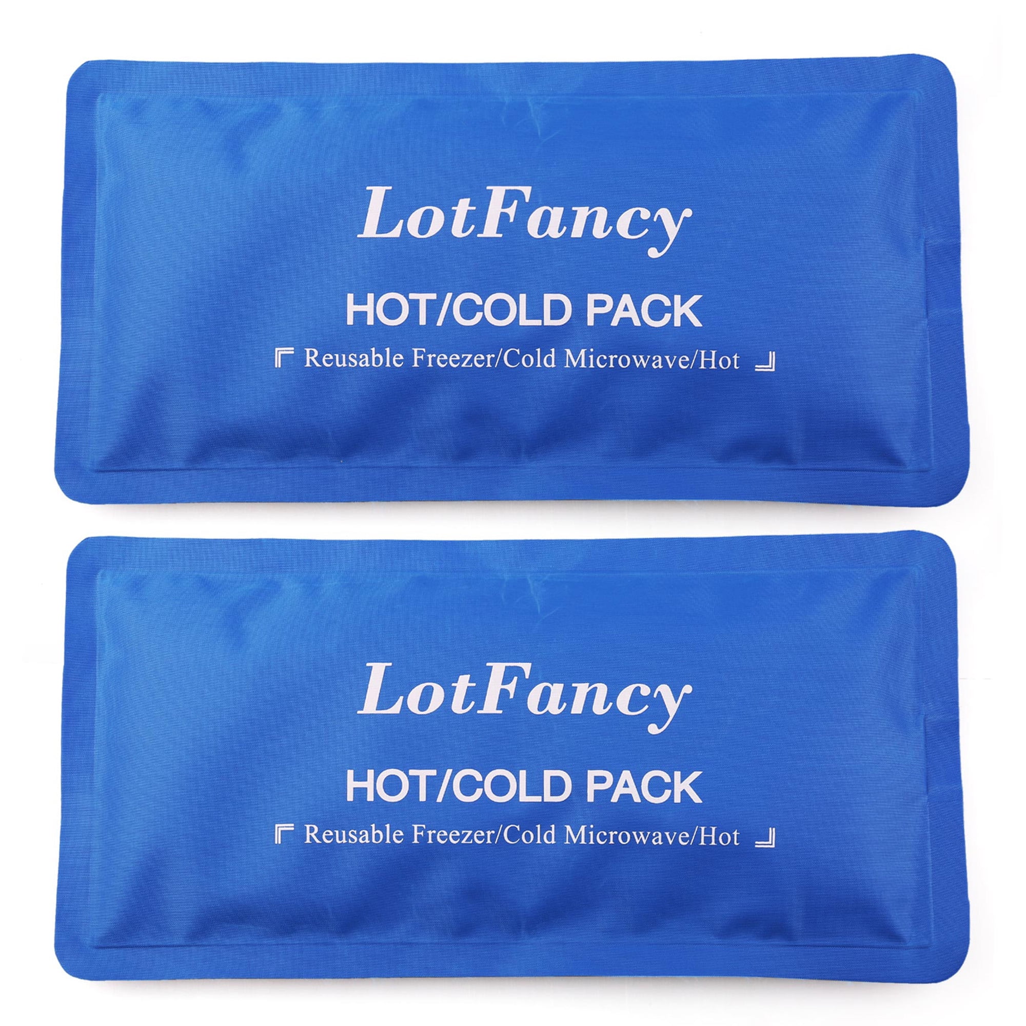 LotFancy Hot Cold Pack for First Aid Reusable Gel Ice Packs for Injuries Pack of 2 10.5x5 in