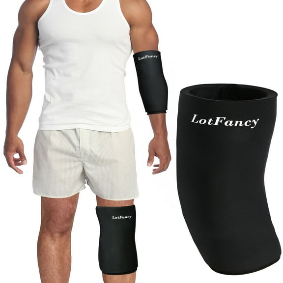 LotFancy Athletic Compression Sleeve, XL, Hot & Cold Therapy, Black