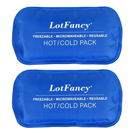 LotFancy Ice Pack for Injuries, 2 Pcs Reusable Hot Cold Gel Pack for Pain Relief, 7.3 x 3.7 in