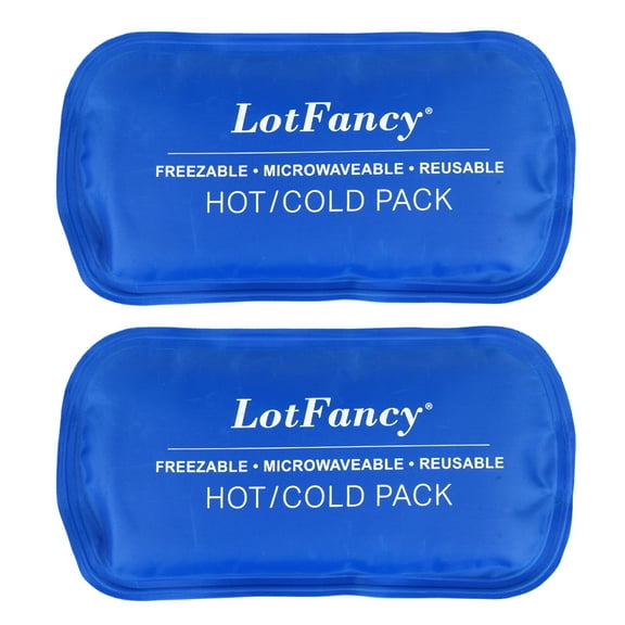 LotFancy Ice Pack for Injuries, 2 Pcs Reusable Hot Cold Gel Pack for Pain Relief, 7.3 x 3.7 in