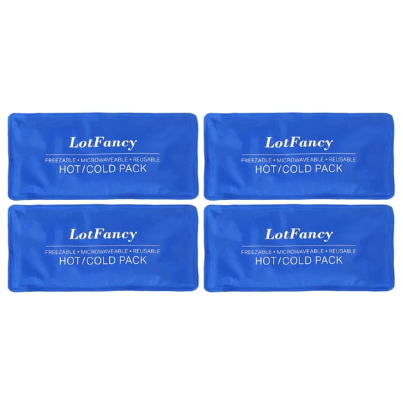 LotFancy Ice Pack for Injuries, 4 Pcs Reusable Soft Hot Cold Gel Pack for First Aid, 10.5 x 5 Inches