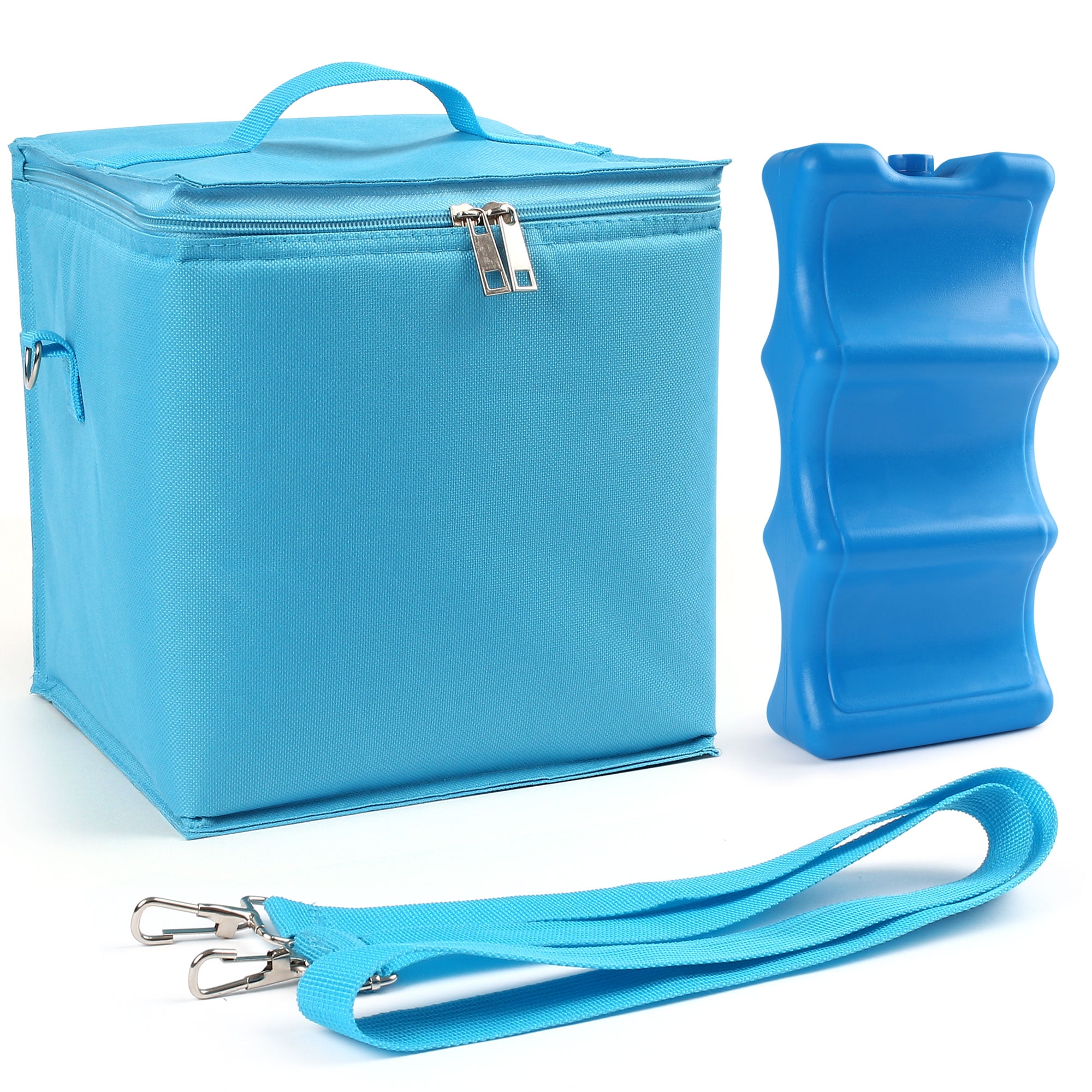 Lotfancy 2 Pack Ice Packs for Coolers, Breastmilk Bottle Storage, Contoured Freezer Pack, Blue