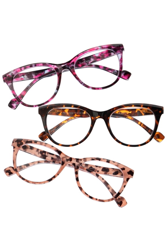 Ladies Reading Glasses Blue Light Blocking, Spring Hinge Reader for Women Men,+2.0, 3 Pack