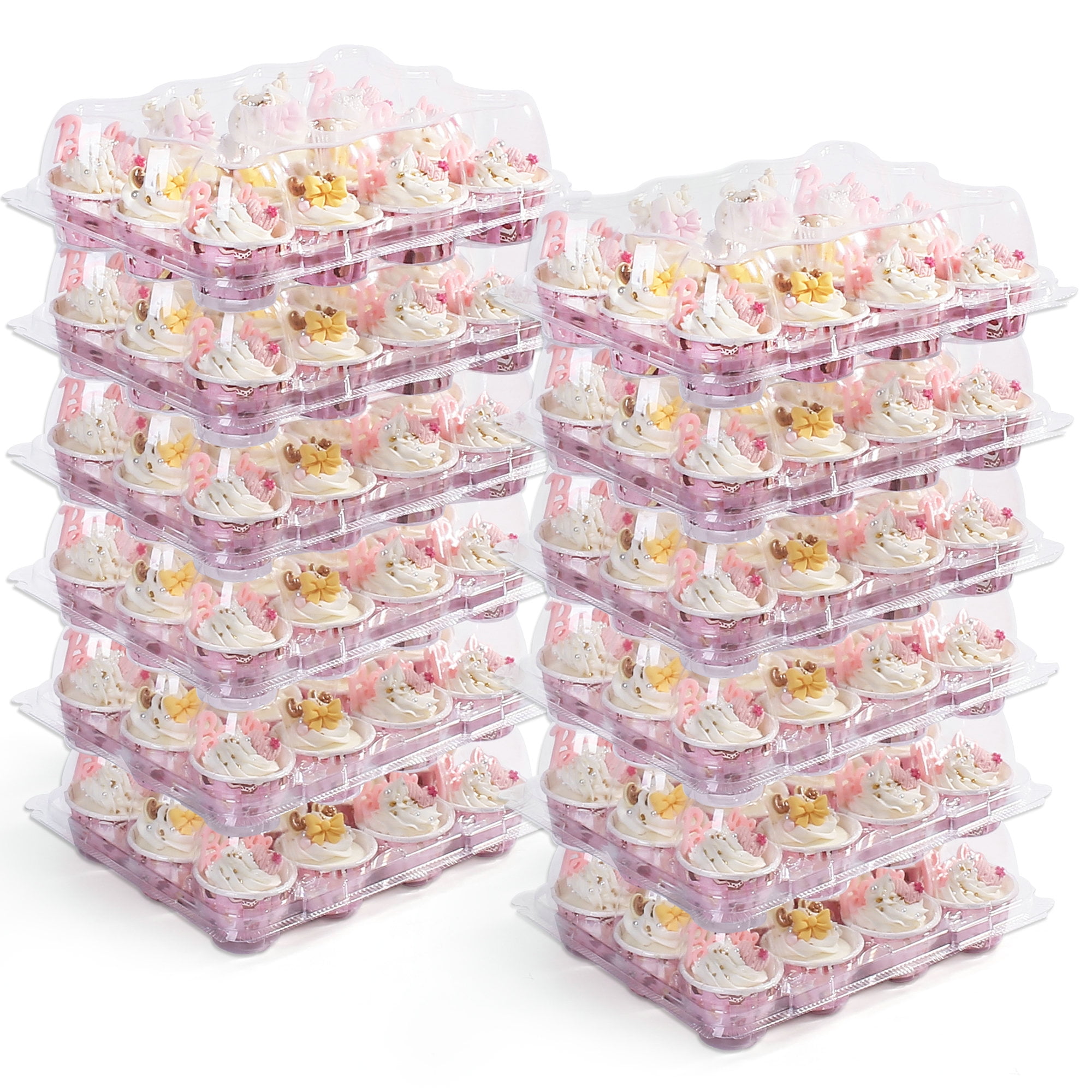 LotFancy Mini Cupcake Containers with Lid, 40 Pack Plastic Clear