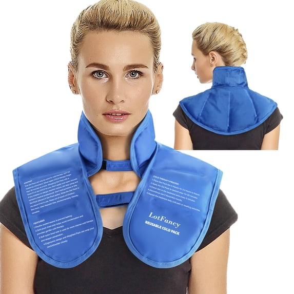LotFancy Blue L reusable cold compress therapy ice pack for neck and shoulder injuries