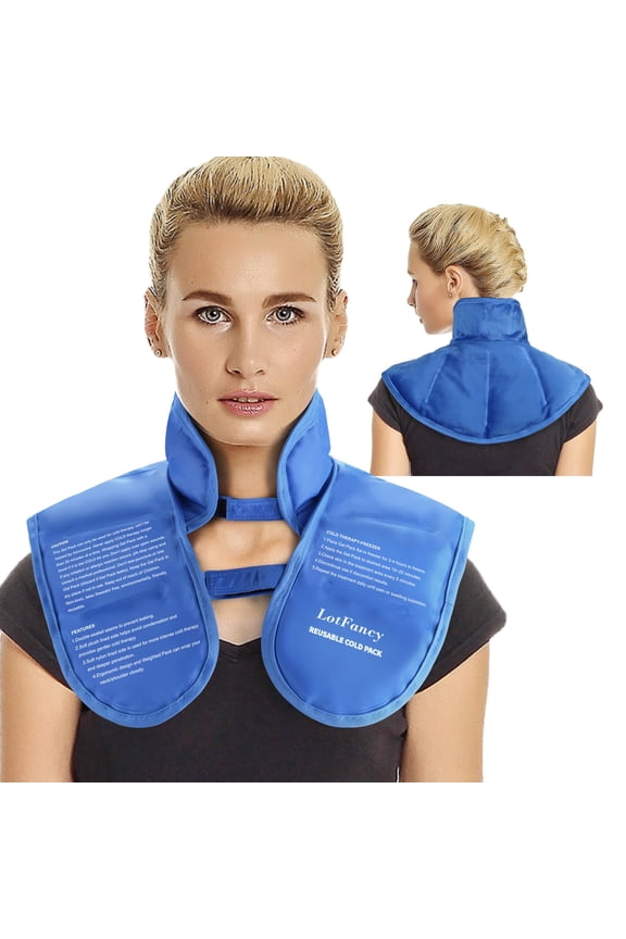 Ice Pack for Neck Shoulder, Reusable Cold Compress Therapy for Injuries, Swelling, Strains