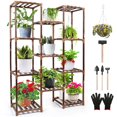 thumbnail image 1 of LotFancy Plant Stand Indoor Outdoor, Tall Plant Shelf, 10 Tiers 11 Potted Large Wood Plant Rack, 1 of 7