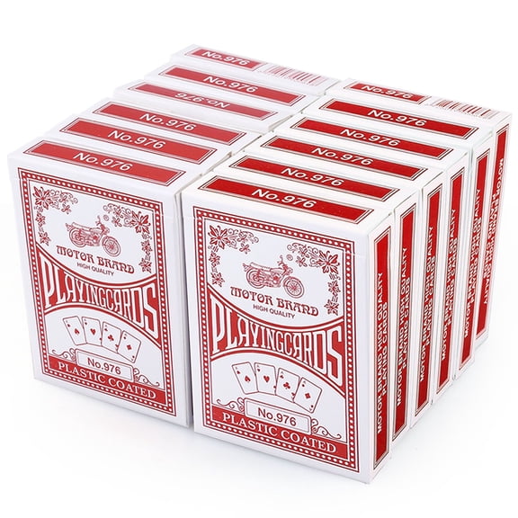 LotFancy Playing Cards, 12 Decks Poker Size Standard Index, Red